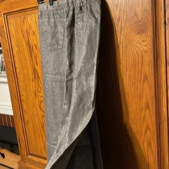 Be-Girl Gray Denim Skirt maxi split is up both sides - Picture 6 of 7